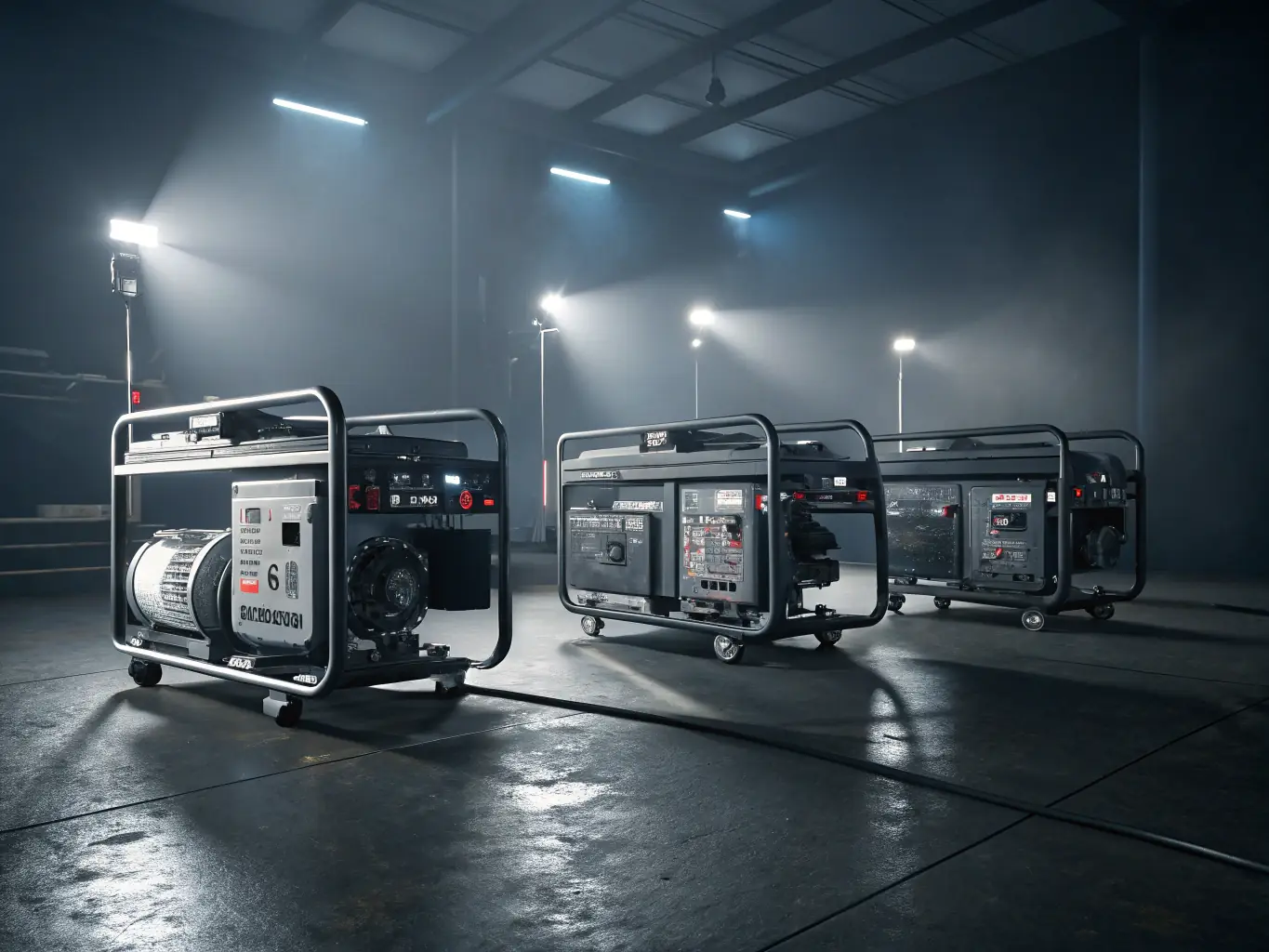 An image of a Factory Genset industrial generator undergoing rigorous testing in a controlled environment, showcasing the company's commitment to quality assurance and performance validation.